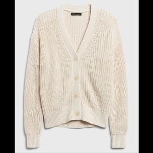 Banana Republic Chunky Knit Cardigan Cream XS